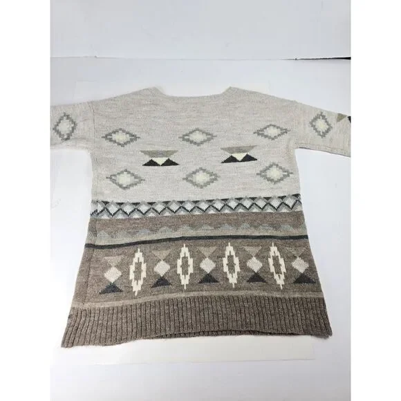 American Eagle Outfitters Sweater S/P Earthy Aztec Boho Retro Hippy Pullover - Picture 5 of 7
